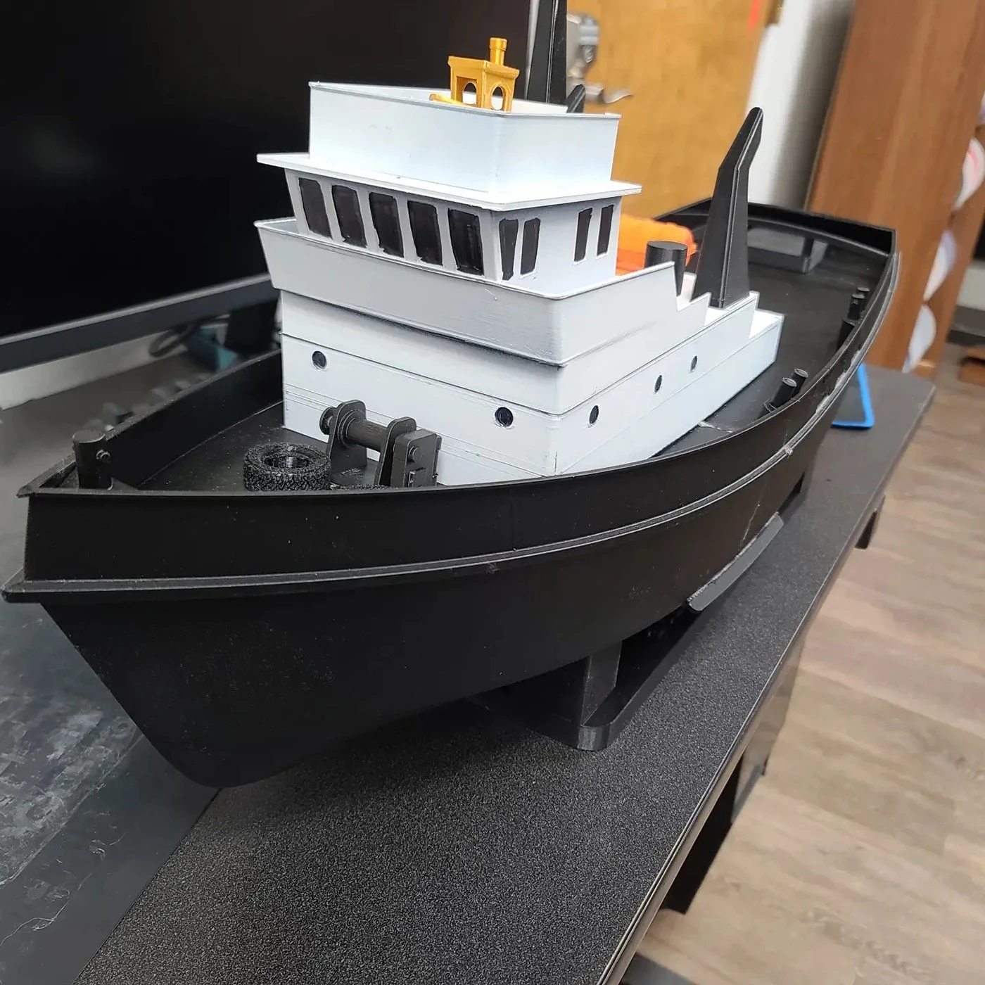 RC قارب 42 سنتيمتر محاكاة Hanoi التحكم عن بعد Tugboat عالية الدقة ثلاثية الأبعاد الطباعة RC قارب أطقم منمذجة لعبة الكبار