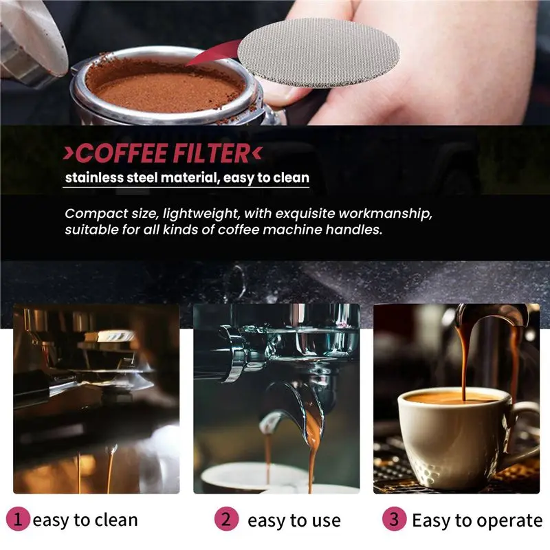 Exquisite-Coffee Filter Mesh, Reusable Coffee Puck Screen High Strength 1.7Mm Durable For Aeropress Coffee Maker Filters