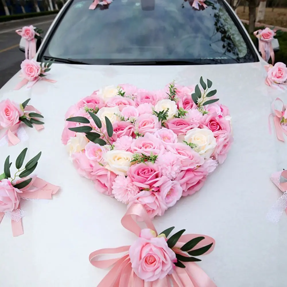 Fashion Heart Shaped Wet Floral Foam with Suction Cup DIY Floral Arrangement Foam Floral Foam Cage Tray Car Decor