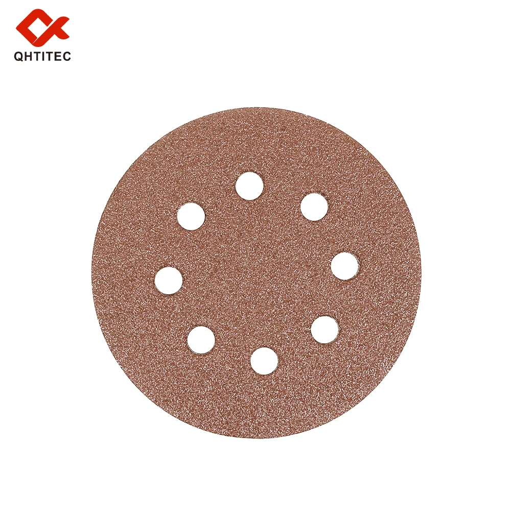 5Pcs 125mm 8 Hole Hook And Loop Sanding Disc 40 Grit Aluminum Oxide Polishing Sandpaper For Orbital Sander Wood Metal Car Paint
