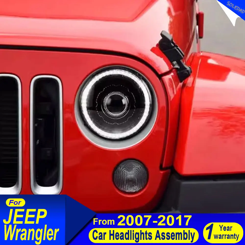 Car Full LED lights for Jeep Wrangler Headlight 2007-2017 Wrangler DRL Turn Signal Low High Beam Projector Lens Plug and play