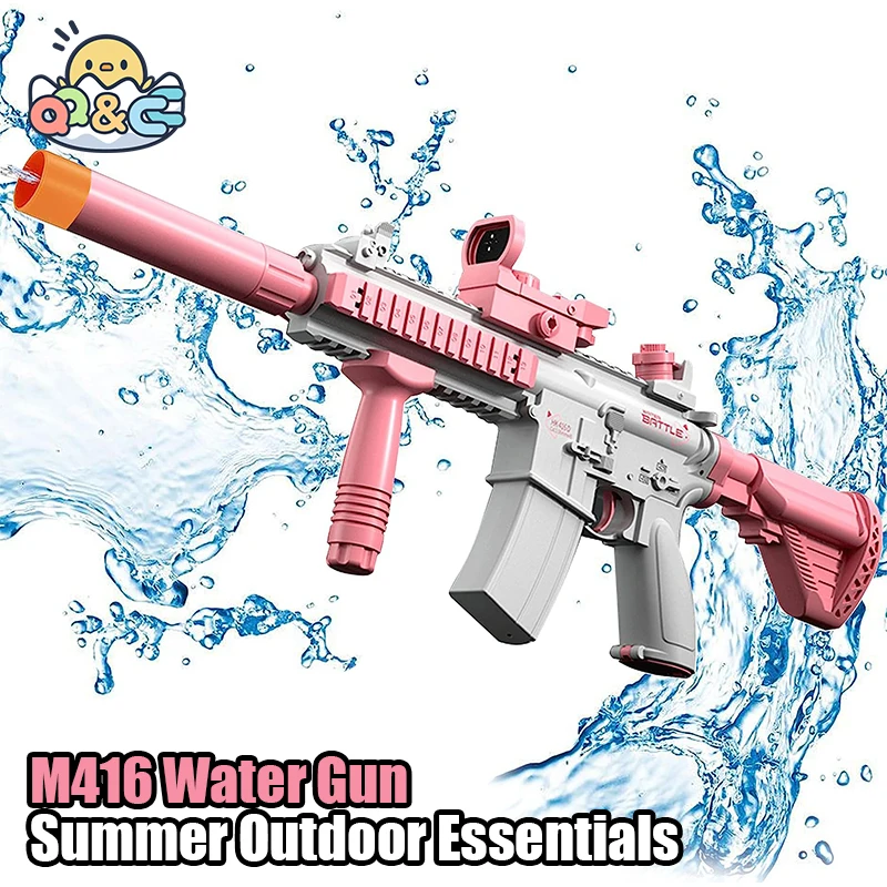 M416 Electric Water Gun pistol 10M Long Range Portable Guns Children Summer Beach Outdoor Fight shooting Toys for Boys Kid Games