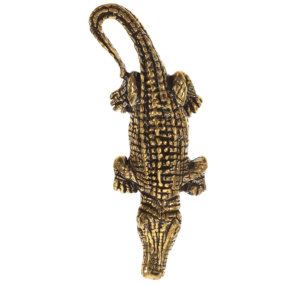 

Chain Solid Distressed Crocodile Keychain Pendant Luggage Personalized Table Decoration Tea Pet Choker Decorate Retro