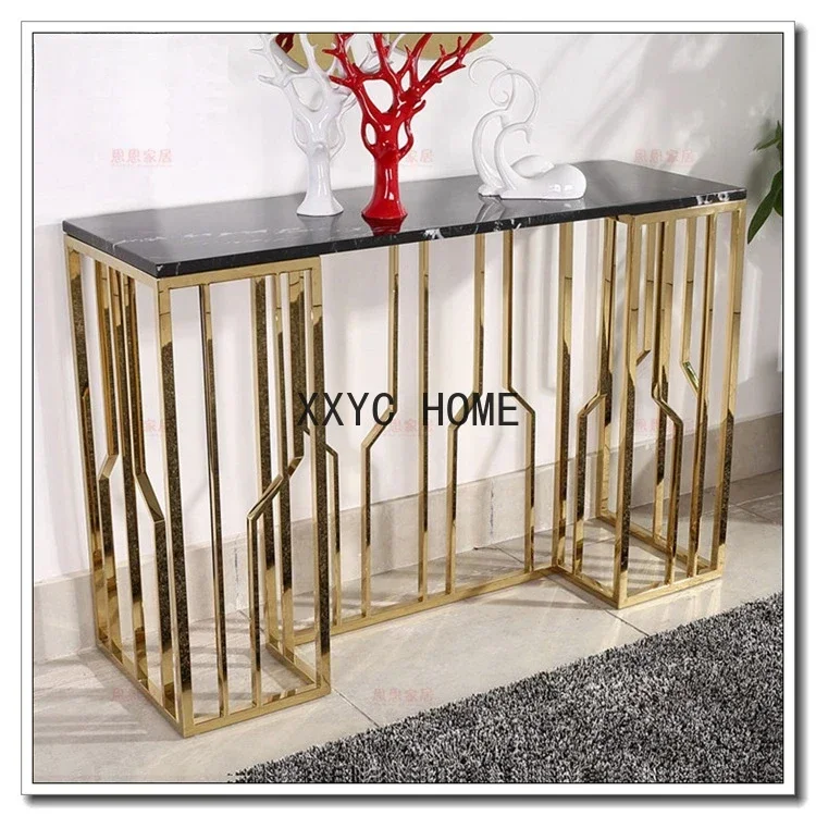 Metal Entrance Platform Living Room Partition Side Table Stainless Steel