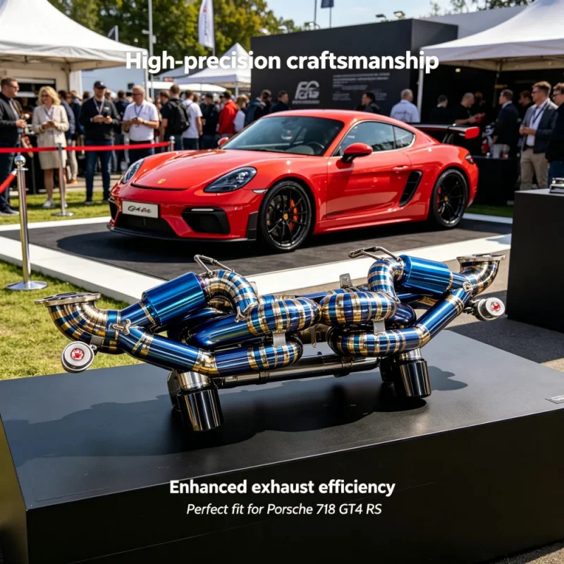 

Titanium Alloy Valvetronic Exhaust Carback for Porsche 718 GT4 GTS 4.0L Exhaust Pipes Muffler Race-specific Ultra-lightweight