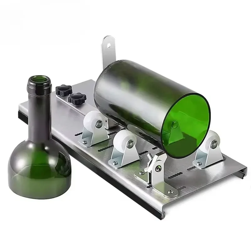 Precision glass cutter for wine bottles and stainless steel pipes with adjustable scoring wheel Heavy manual tube slicer