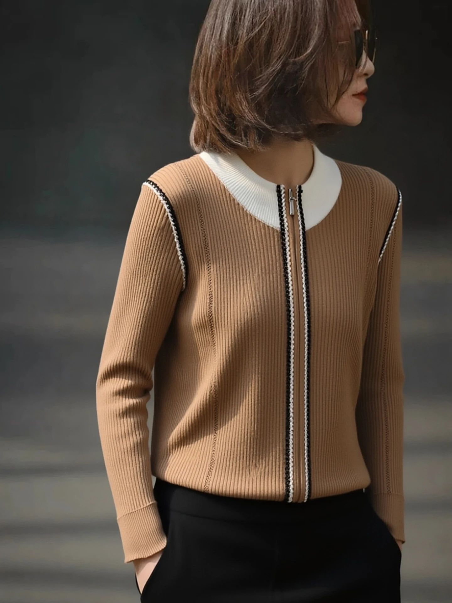 

Retro Anti-Aging Knitted Sweater Long Sve Warm Casual Loose All-Match Winter Commute Sle Women's Faion Inner Wear
