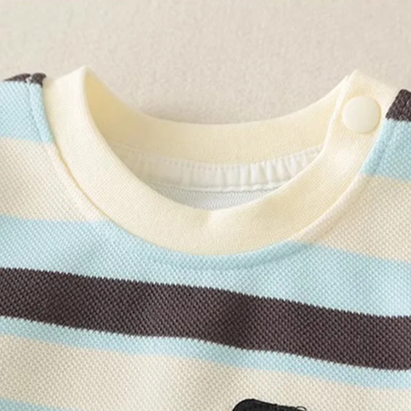 Summer Short Sleeve Climbing Suit Striped Short Sleeve onesie Baby Going Out Romper Infants Summer Going Out Climbing Suit