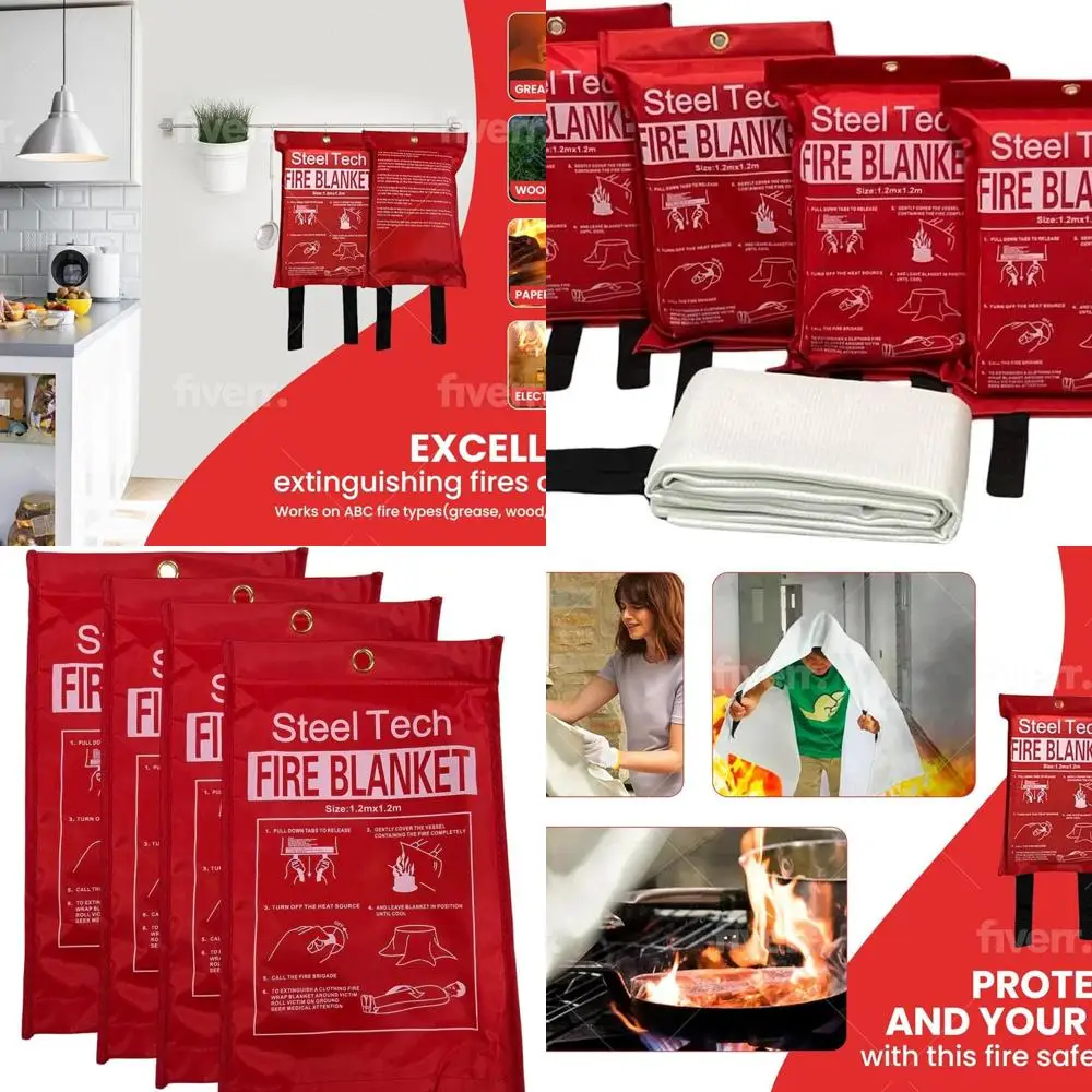 

XL Fire Blanket (4 Pack) 47.2 inches x 47.2 inches