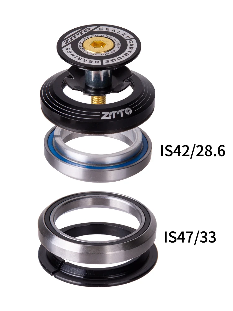 ZTTO MTB Rennrad CNC Headset 1 1/8"-1 1/2" abgedichtetes Lager 1,5 konisch 28,6 gerades Rohr Fahrradgabel internes Lenklager – Detail 23