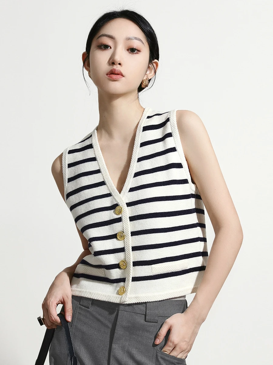 

Новый вязаный жилет Mulan 2025: универсальный топ с V-образным вырезом на пуговицах, однотонный, для повседневной носки, из смесовой ткани (шерсть, нейлон, хлопок)