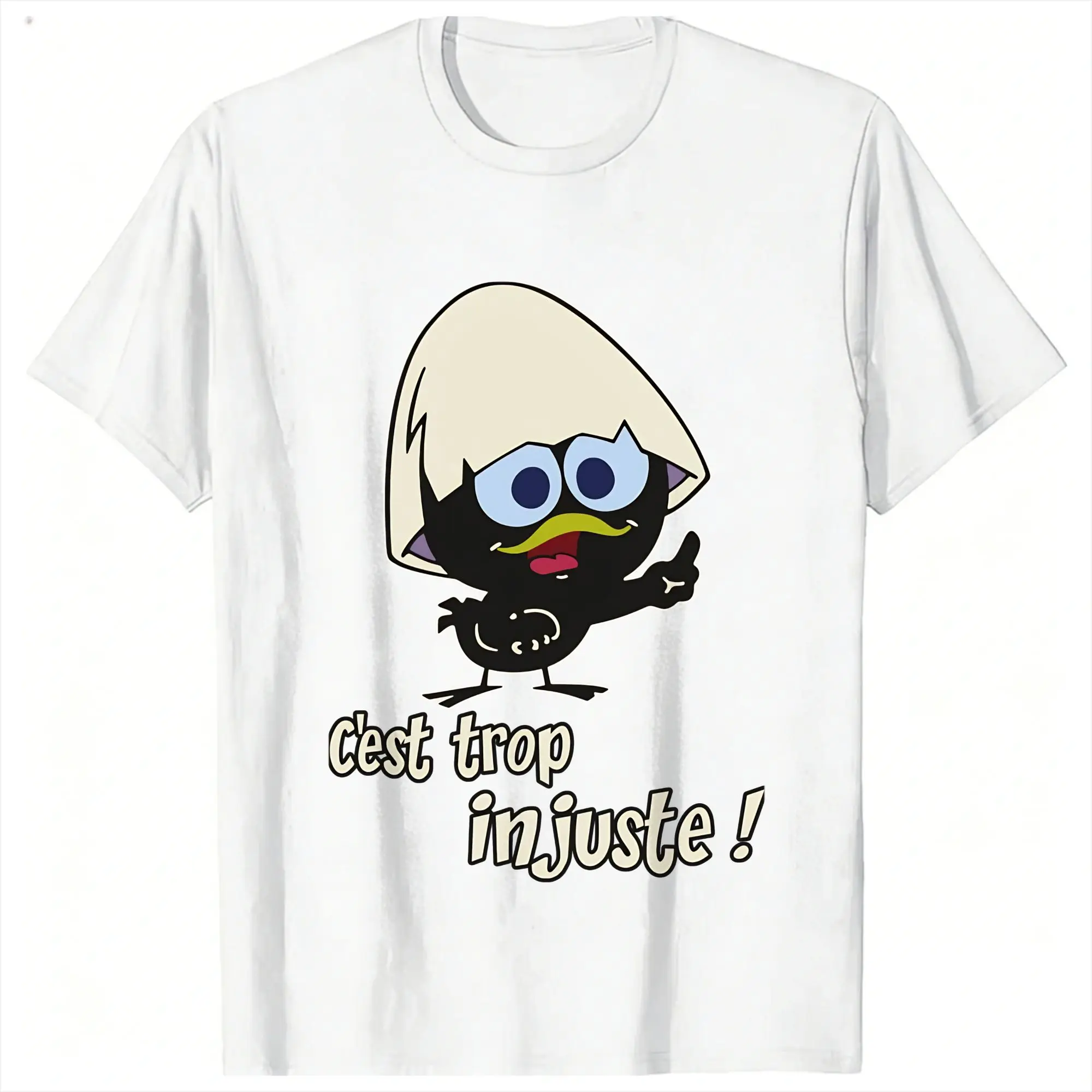 Men's Cartoon Calimero Cest Trop Injuste T-Shirts Clothing Beach Short Sleeve T-Shirt O-Neck Harajuku Tee Shirt Large Size