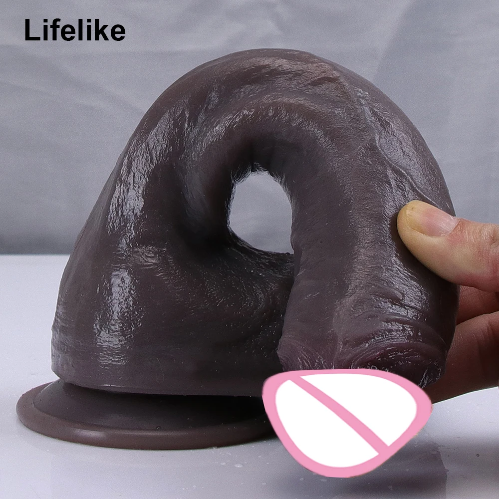 Realistic Dildo Black Dick Gay Soft Silicone Big Penis Cheap Adults Sex Toy Suction Cup For Men Women Strapon Female Masturbator