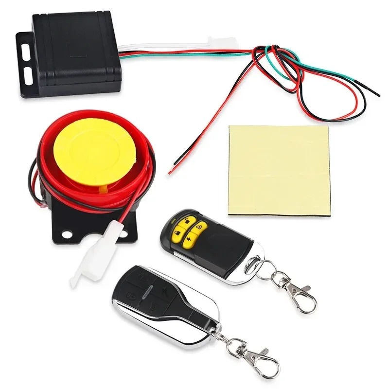 12V Motorcycle & Car Anti-Theft Alarm Vibration Activated Dual Remote Control Easy Install Versatile Motion Alarm