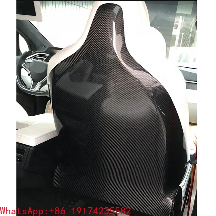 

For Tesla Model X 2016-2019 Real Carbon Fiber Interior Trims Seat Back Shell Seatback Cover 2PCS