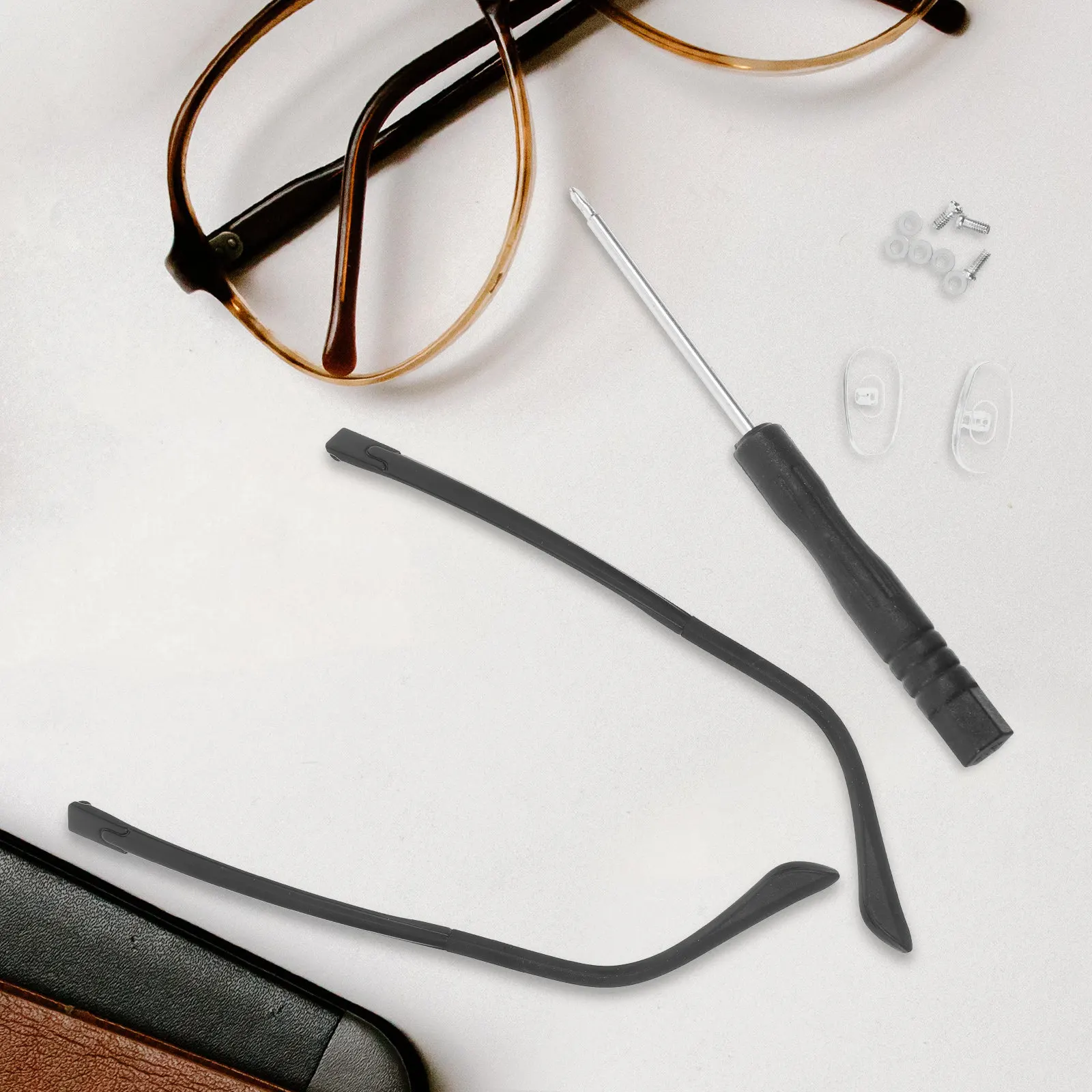 1Pair Glasses Arm Legs Replacement Black Eyeglasses Arms Sunglasses Temple Lightweight Comfortable Non-Slip Replacement Glasses