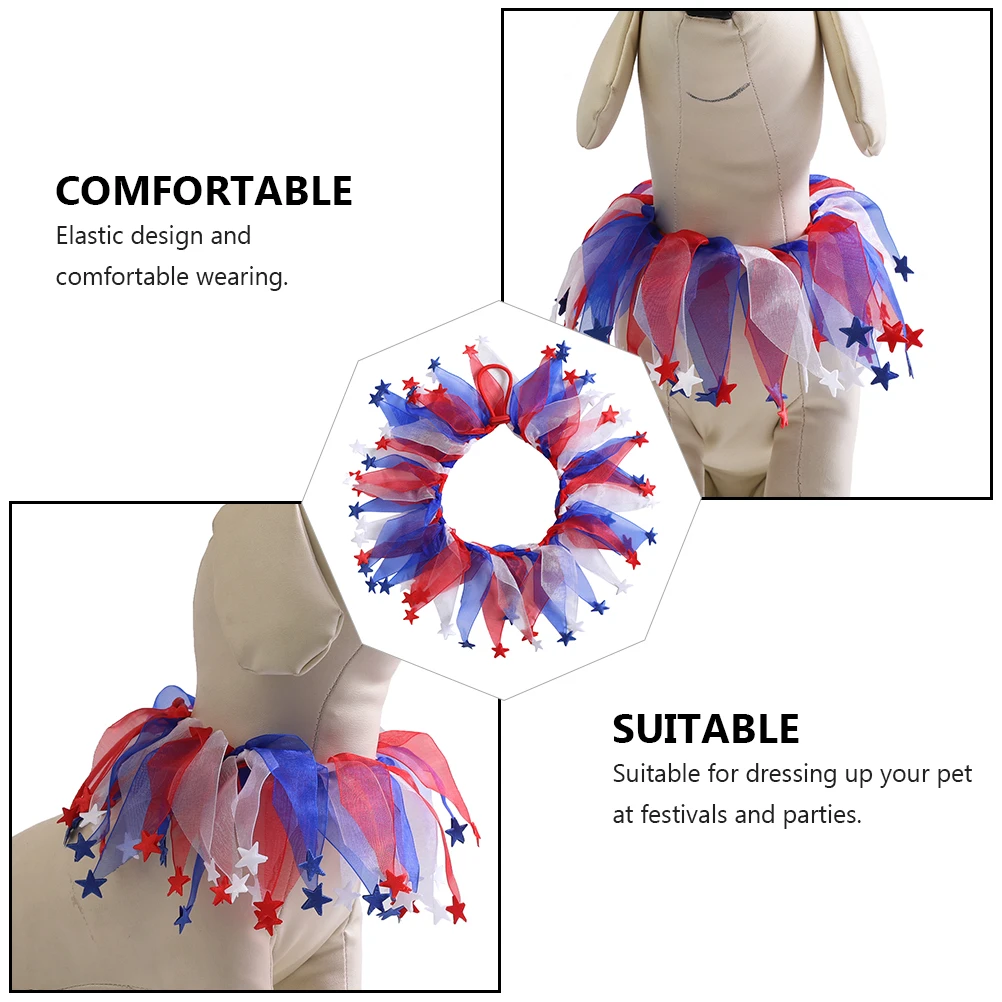 

Plaid Dog Collar Adjustable Cat Small Decorative Independence Day Festival Pet Supplies Stylish Elastic Comfortable Birthday