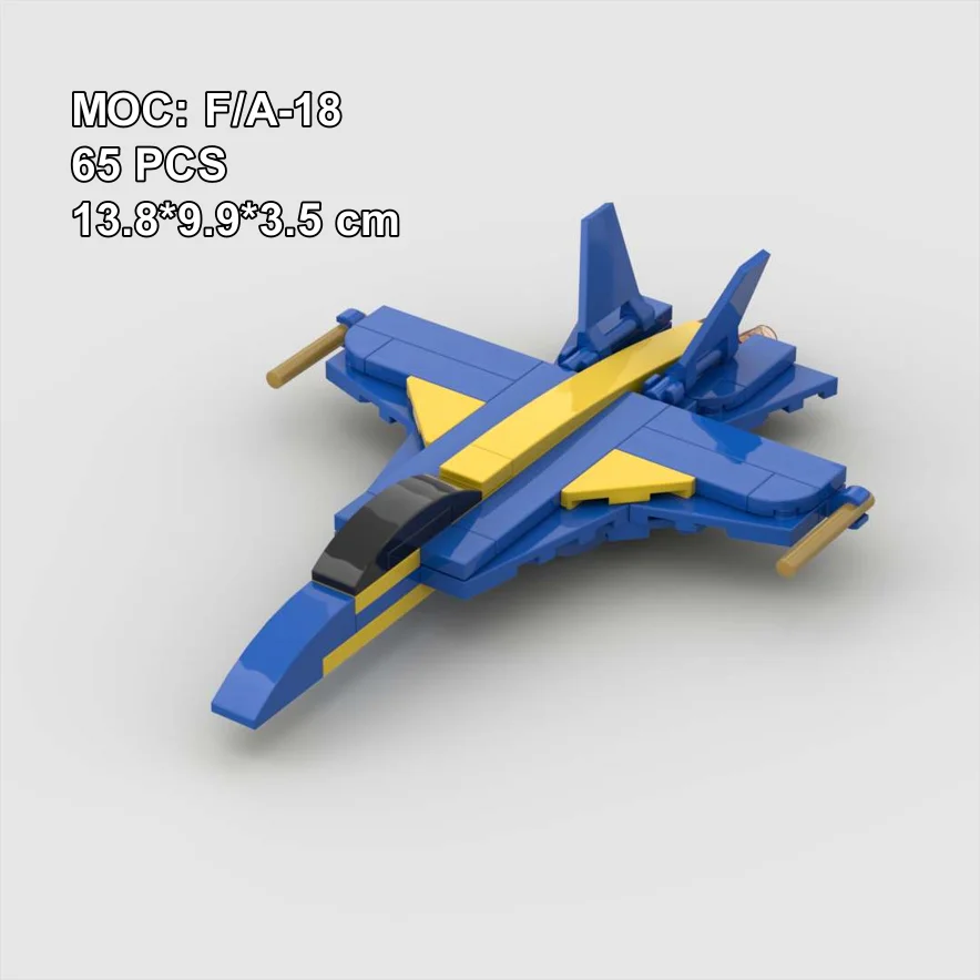 MOC#10 Mini F/A-18 Hornet Strike Fighter (blue angels) Military Airplane Toy Gift