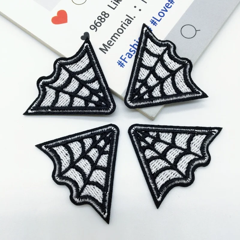 4pcs Spider Web Collar Patches,for Clothes - DIY Decorations for Your Favorite Outfits.