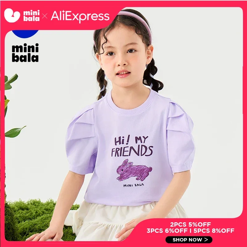 

Мини Bala одежда для девочек, быстросохнущая хлопковая футболка, мягкий, приятный для кожи, дышащий летний топ, не потный для детей