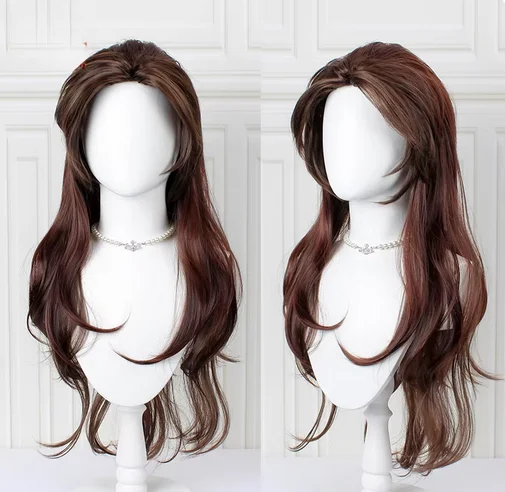 Game Sally face Sallyface Larry Wigs 65cm Long Brown Styled Heat Resistant Hair Cosplay Costume Wig