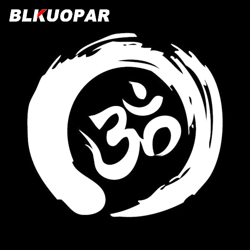 BLKUOPAR OM Buddha Hindu Yoga Symbol Car Stickers DIY Anime Creative Die-cut Occlusion Scratch Sunscreen Graphics Car Lable