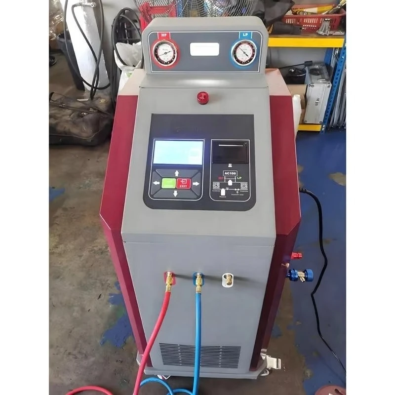 AC100 Automotive AC Refrigerant Recovery Recharge and Flush Machine Integrated Flush and Oil Change for R134a or R1234yf Systems
