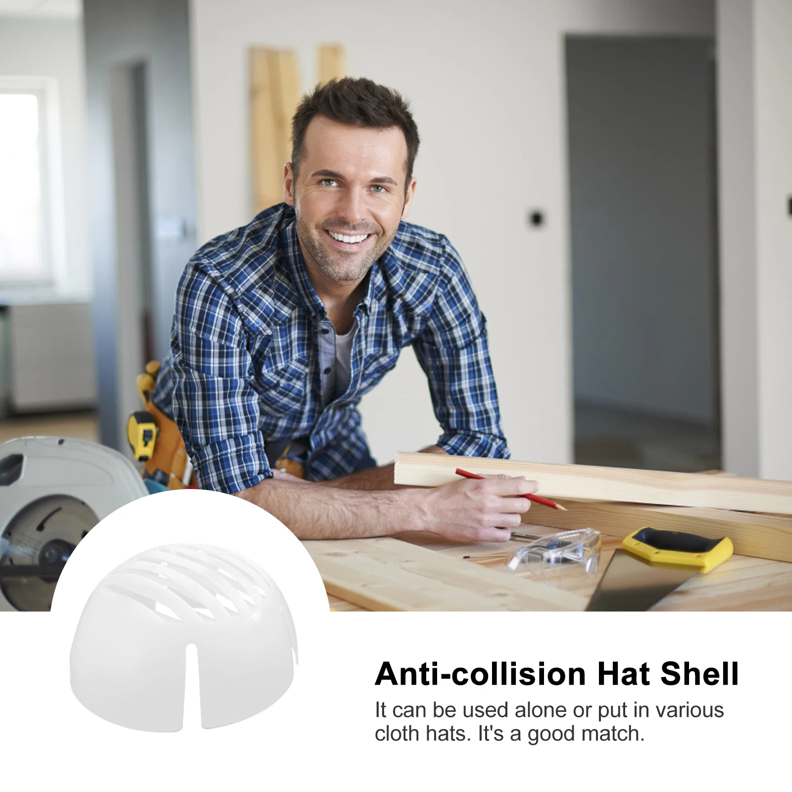 

Lightweight Anti-collision Safety Cap Running White Polyethylene Abs Material Men and Women