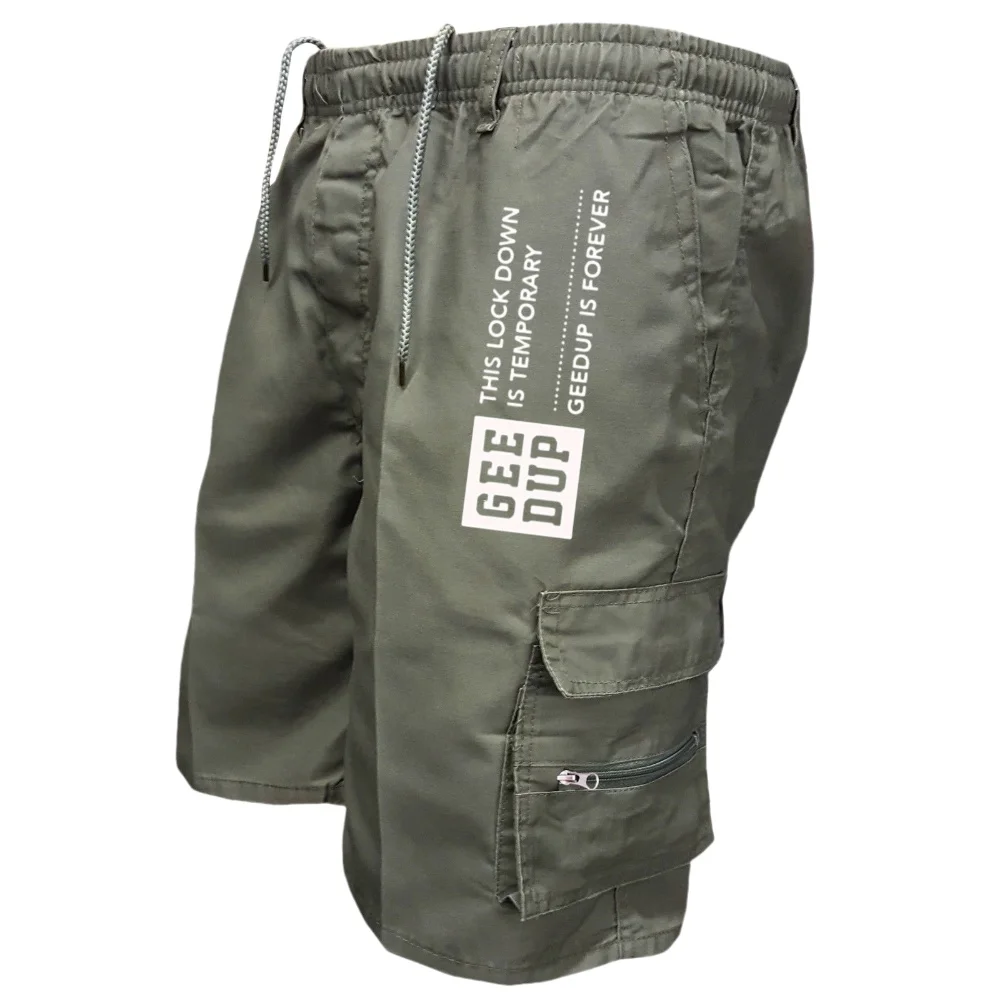 Summer men's Workwear Shorts, thin Multi-pocket Outdoor casual Sports shorts, Beach pants, And fashionable Letter-printed pants