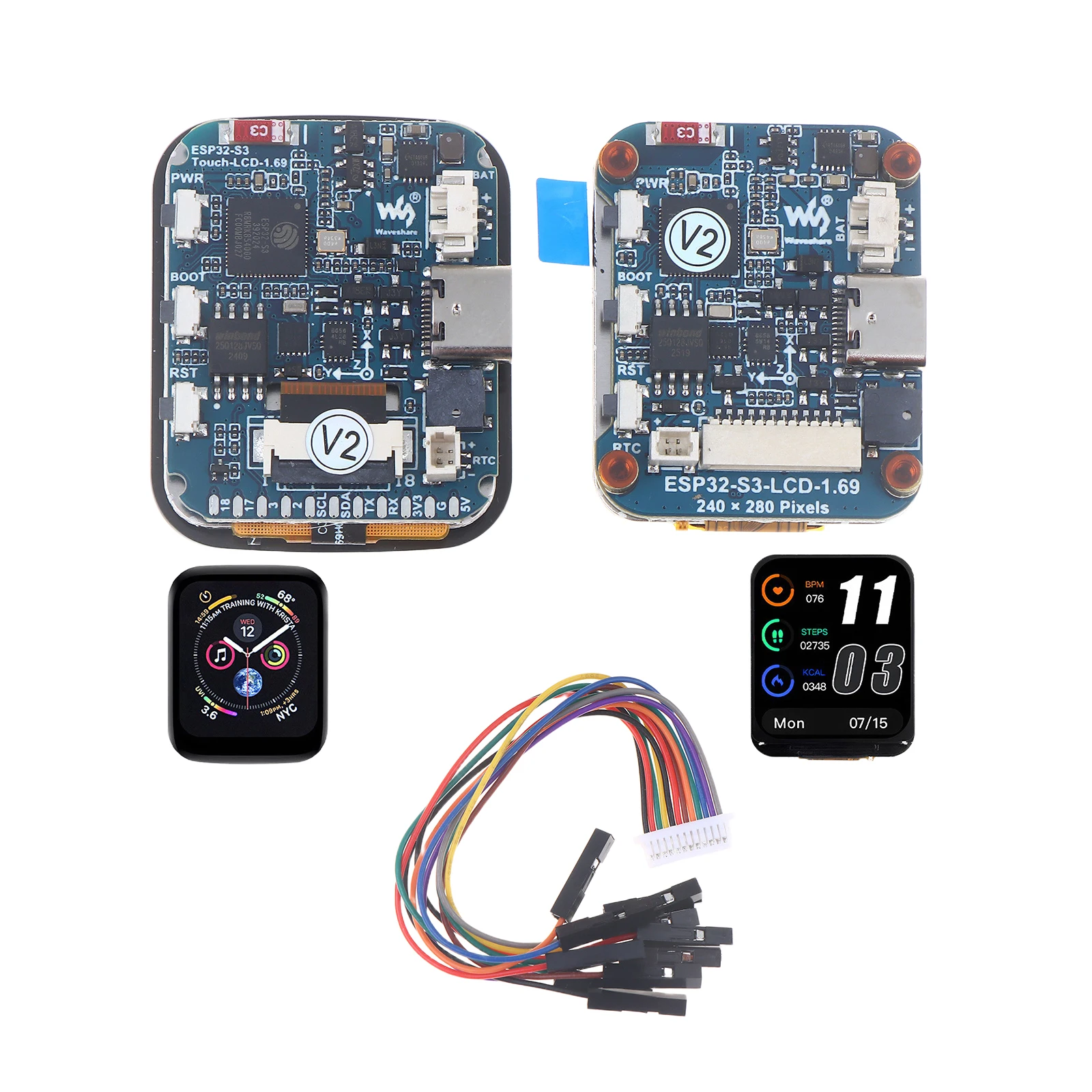 ESP32 Development Board 1.69-inch 262K IPS Touch LCD Display TFT LCD Screen Module 240×280 WiFi Bluetooth Smart Display