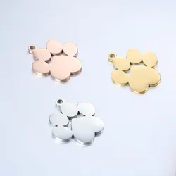DOOYIO 5pcs/Lot Stainless Steel Charms Animals Dog and Cat Claw Pendants for DIY Necklace Jewelry Handmade Making Supplies