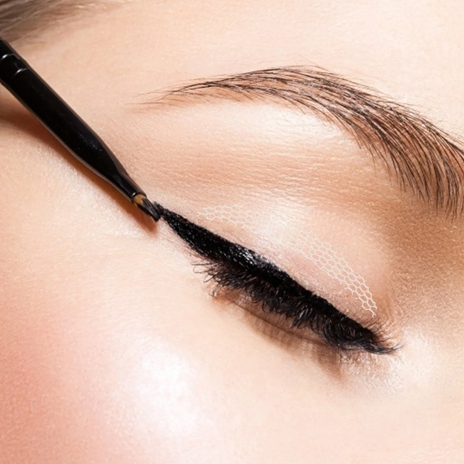20 pezzi di nastro per doppia palpebra in rete naturale, colore della pelle invisibile, adesivi duraturi, strumento per il trucco degli occhi per occhi più arrotondati ingranditi