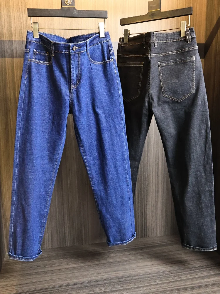 

Special Refreshing Soft Comfortable Men's Casual Straight Leg Jeans Spring Commute Washed Elastic Modern Style Fashion City