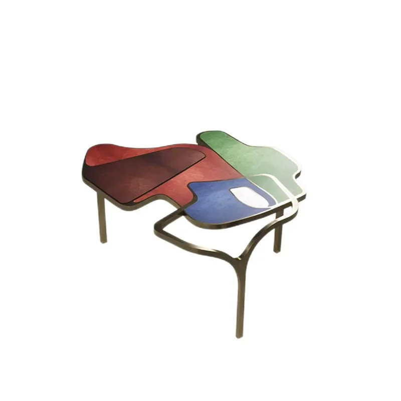 Coffee table living room home, modern design, irregular color stainless steel