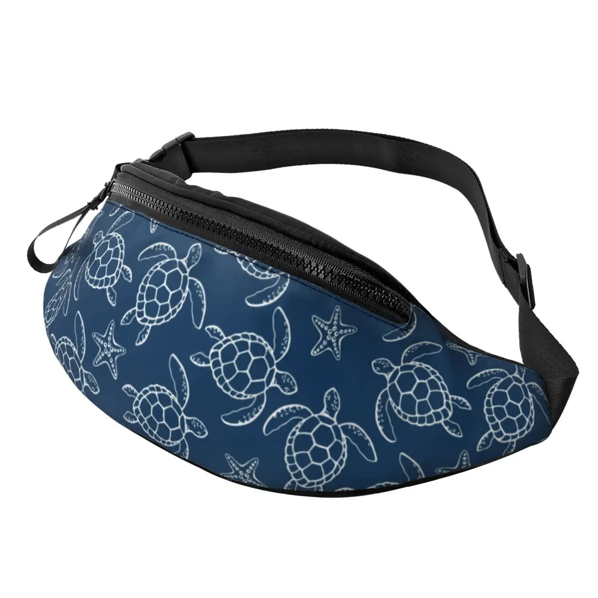 Custom Ocean Sea Turtle Fanny Pack Women Men Cool Crossbody Waist Bag for Travel Cycling Phone Money Pouch