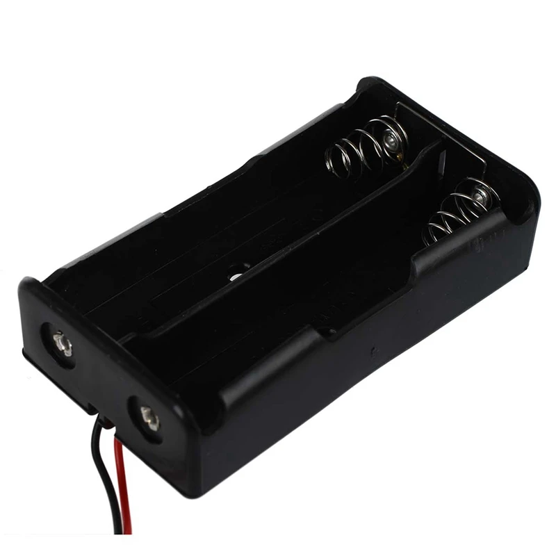 Sarung kotak penyimpan baterai, 18 buah plastik hitam 2x3, 7V jenis 18650