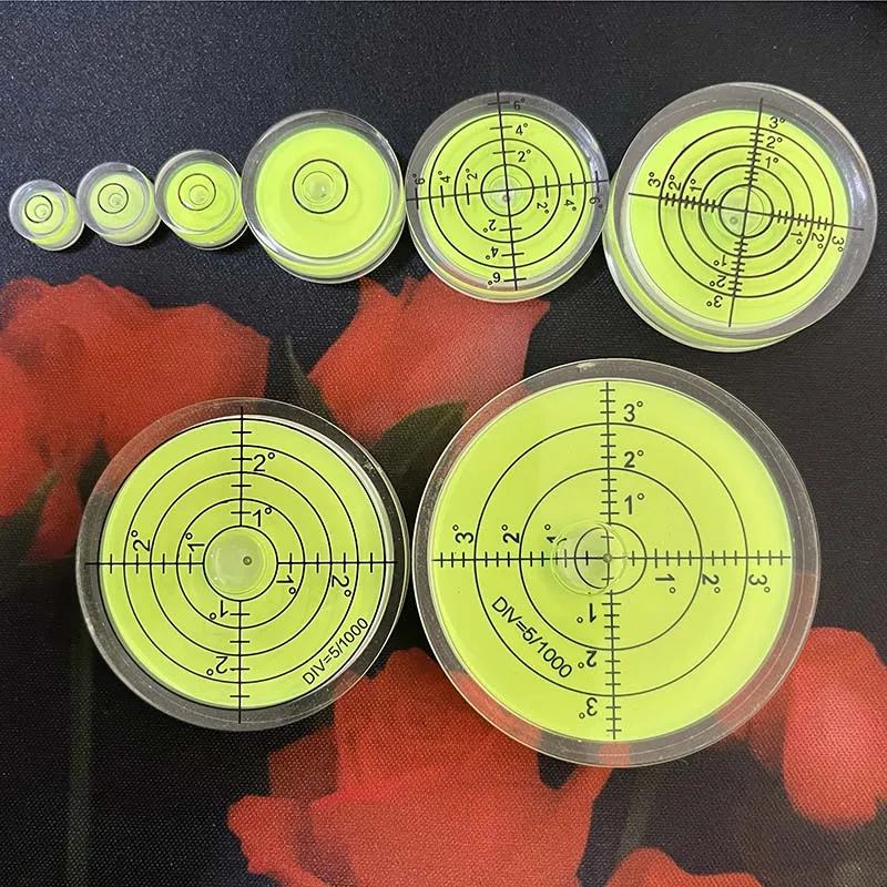 HACCURY 50PCS/Lot Universal Spirit Bubble Level with Strong Adhesive New PMMA Acrylic Round Circular Self-adhesive Leveling Tool