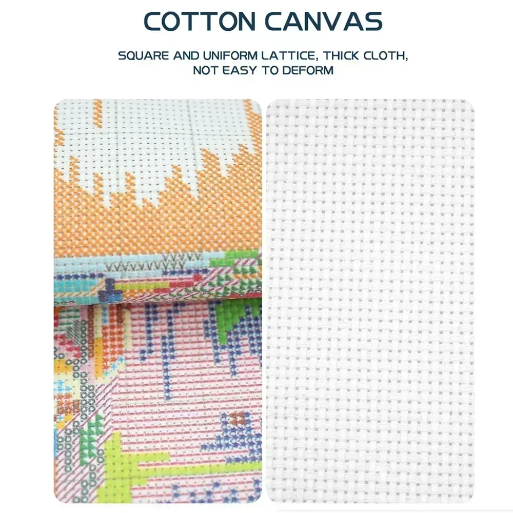 Maydear Cross Stitch Kit,  11CT/14CT/16CT/9CT Aida Fabric,DMC Threads Sewing Pattern Embroidery Set-Schoolbag with Lavenders