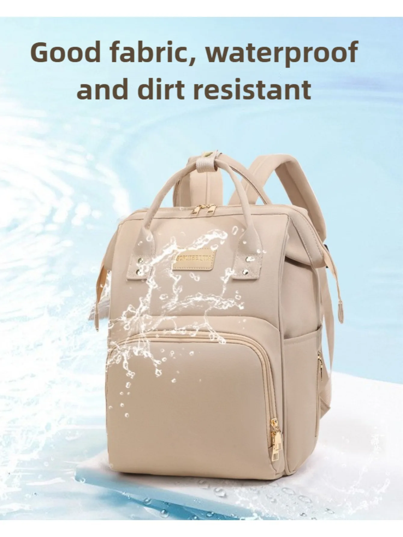 Mochila pañalera impermeable para viaje – Compatible con cochecito - imagen 2