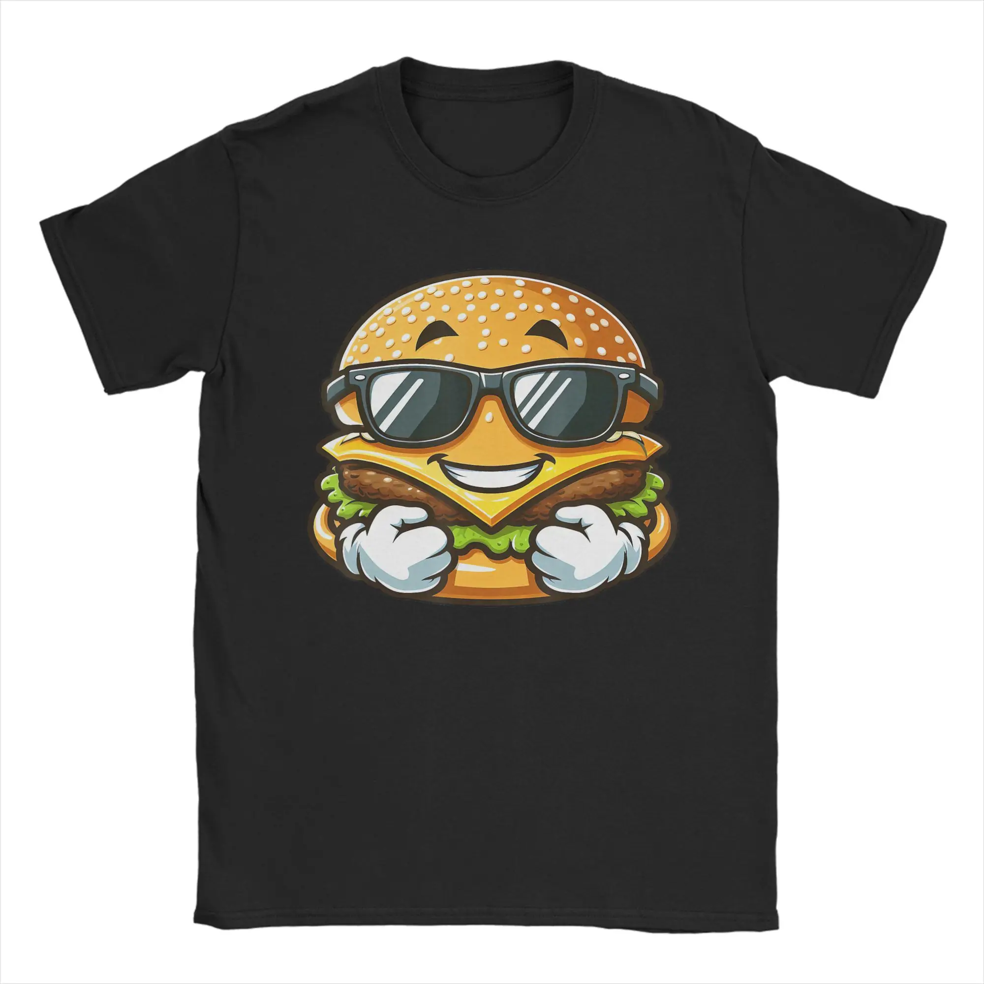 Men's Hamburger French Fries Combo Snacks Fast T Shirt  Pure Cotton Clothing Funny Short Sleeve Tee Shirt Birthday Gift T-Shirt