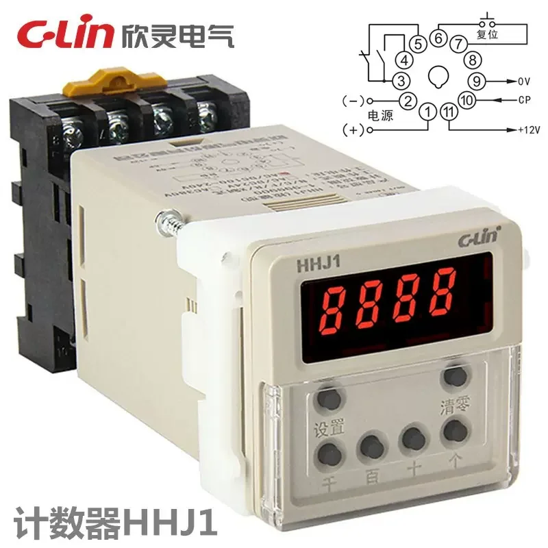 New and original C-Lin Digital display Counter Relay HHJ1 AC380V  AC220V  DC24V