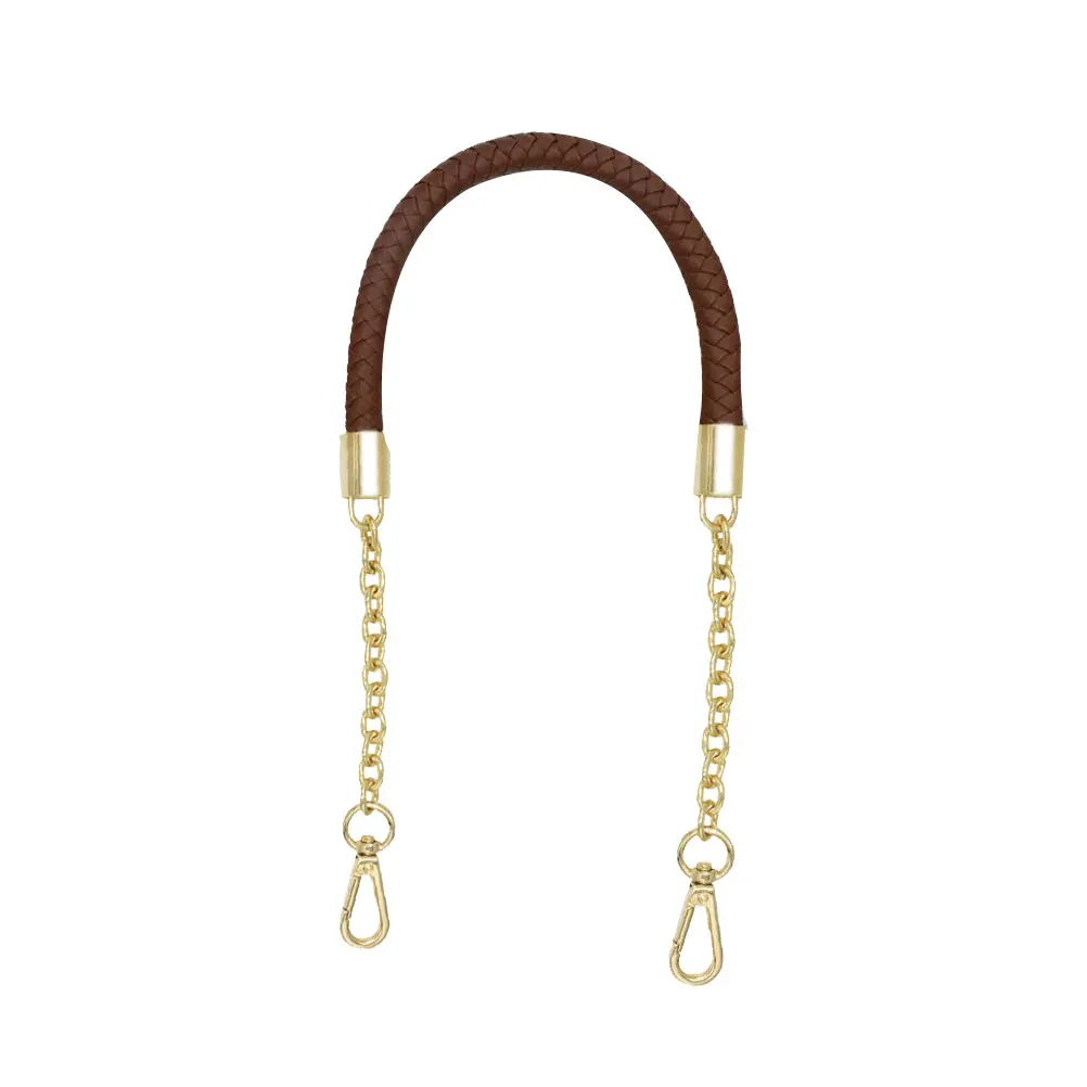 

PU Handbag Handle Strap Brown Thick Chain Buckle Replacement Tote Band for DIY Women Handmade Tote Bag Accessories