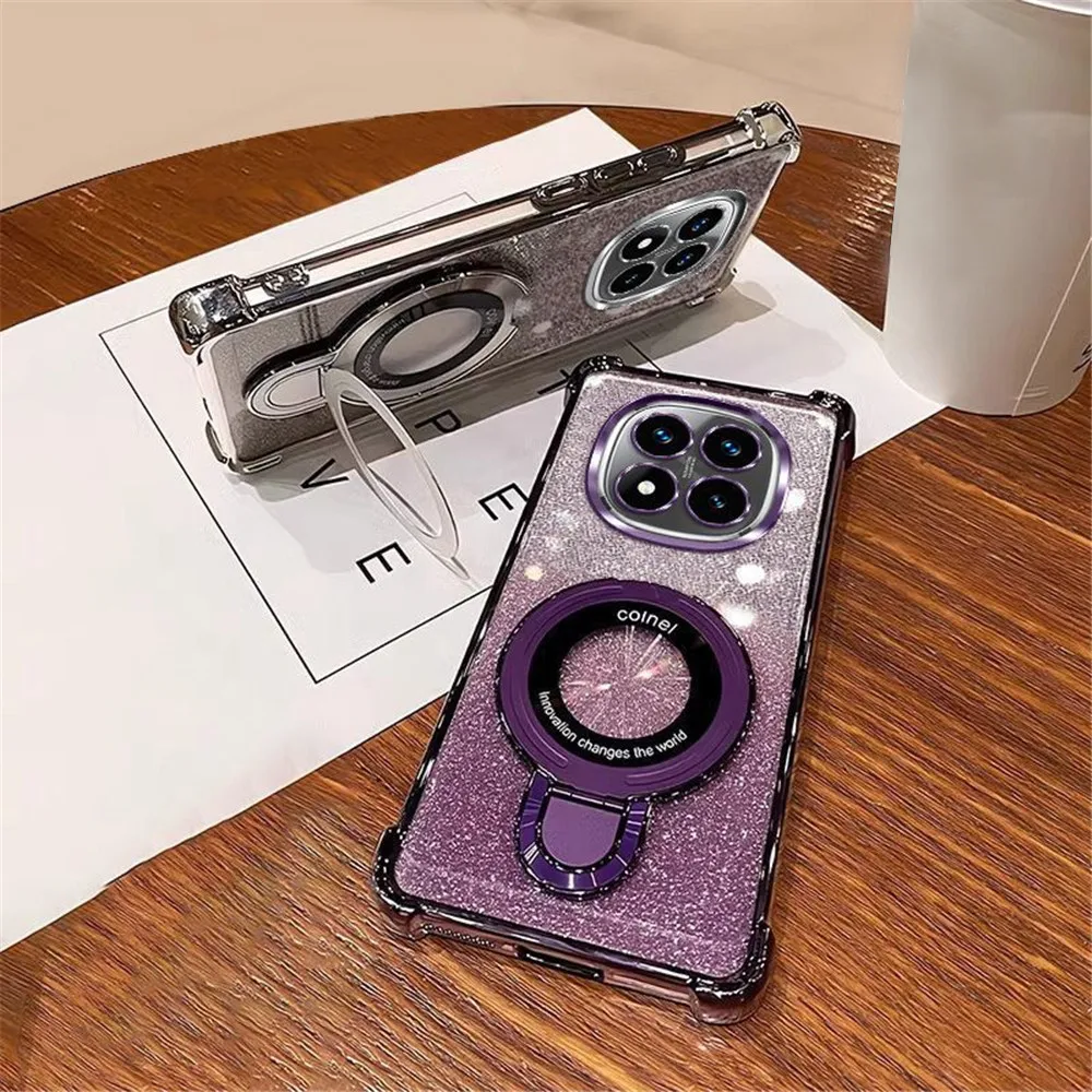 Coque Redmi Note 14 Pro 5G / Note 14 Pro Plus Avec Cordon Glitter Paillette - Housse Silicone Transparent Collier Chaîne Réglable