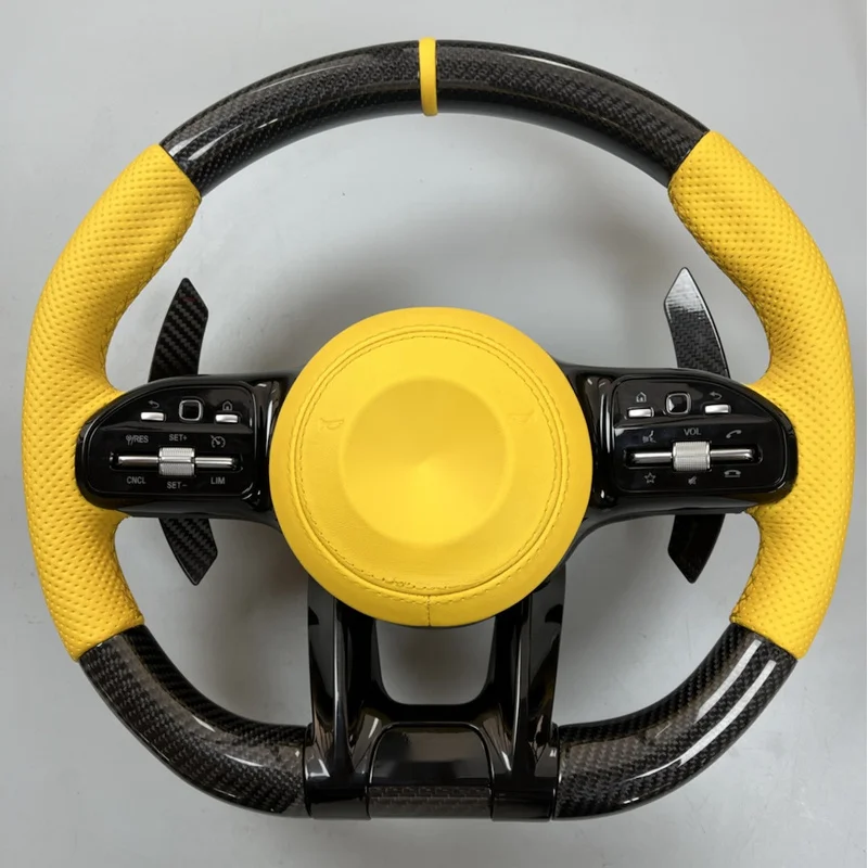For Mercedes Benz A E C S G Class GLC260 GLE CLS GT AMG Carbon Fiber Steering Wheel Horn Cover Horn Shell