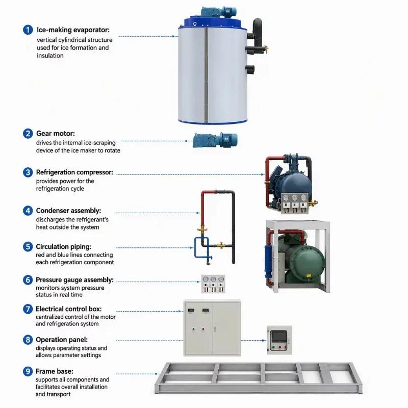 Customized flake ice machine snow ice maker 5 ton daily stainless steel factory supply for seafood fishery preservation