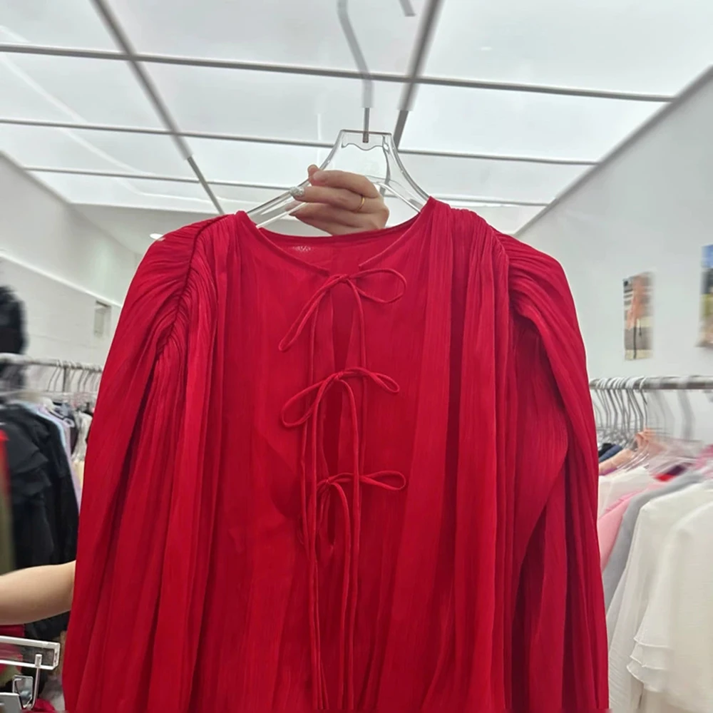 الأوروبية والأمريكية مزاجه الأسترالية عطلة الدانتيل غاسل غزل فانوس كم طويل فستان فضفاض مع السراويل-GZXX317