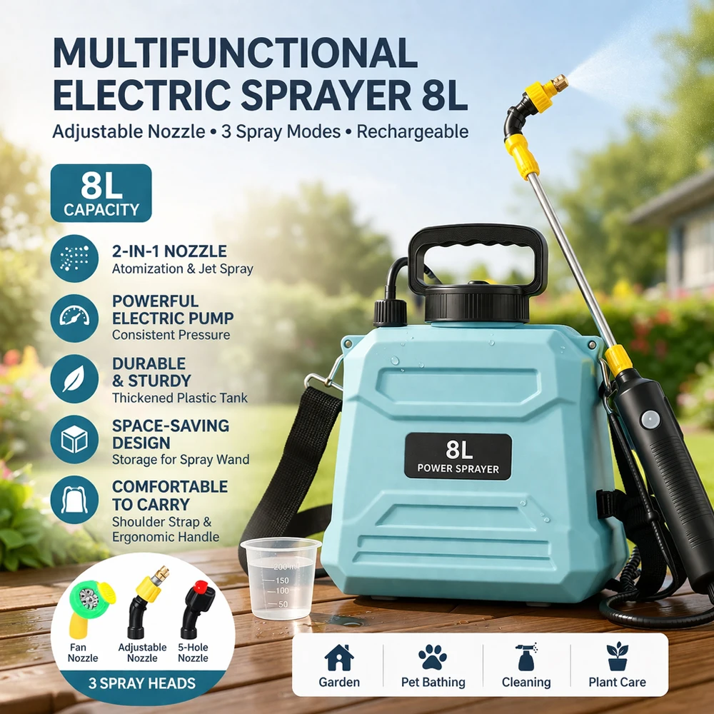 Electric small pesticide spray 5/8L can automatically recover high-pressure pesticide sprayer for agricultural flower spraying