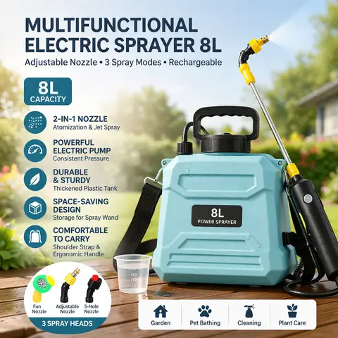 Electric small pesticide spray 5/8L can automatically recover high-pressure pesticide sprayer for agricultural flower spraying