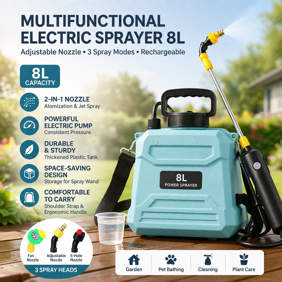  Electric small pesticide spray 5/8L can automatically recover high-pressure pesticide sprayer for agricultural flower spraying 