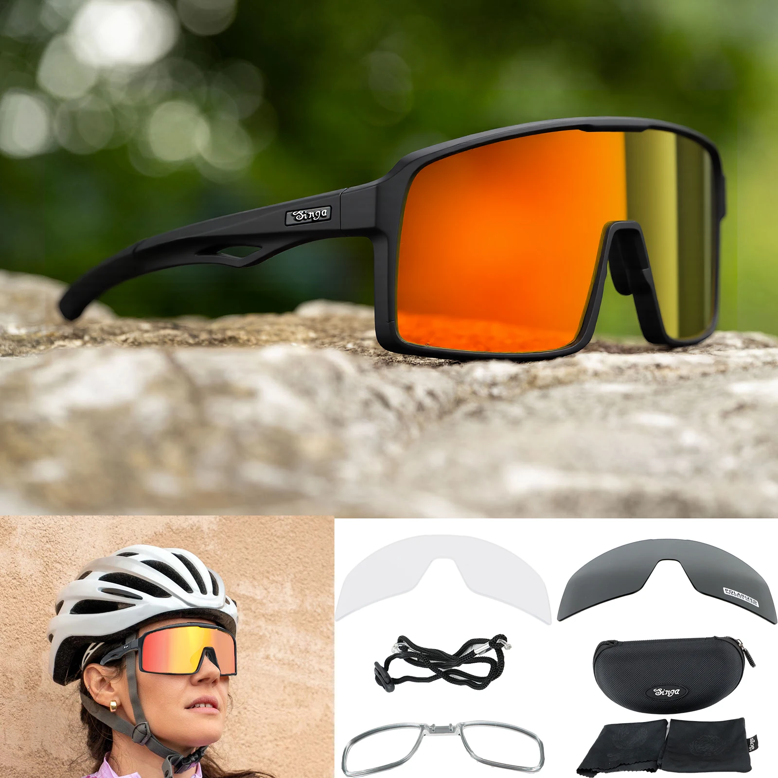

Cycling Sunglasses Outdoor Sport Sunglasses Road Bike MTB Bicycle Riding Goggle Eyewear for Man Women Singa Cycling Glasses